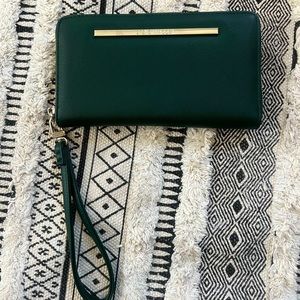 Steve Madden Green Zip Around Wristlet